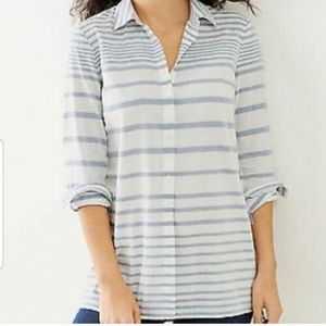 J. Jill striped lightweight button up hi-low